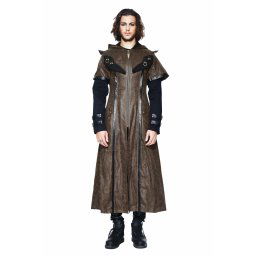 kabát pánský DEVIL FASHION - Fifth Symphony Steampunk Trench Coat With Cape Collar - CT078
