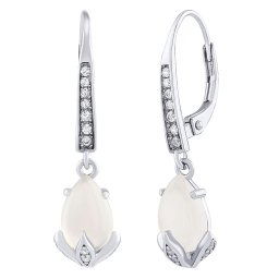 Stříbrné náušnice Clarissa s měsíčním kamenem a Brilliance Zirconia JJJ1267EMS