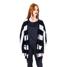 svetr dámský HEARTLESS - IN A DAZE CARDIGAN - BLACK/WHITE - POI1224