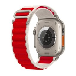 iMore Řemínek Alpský tah pro Apple Watch Series 3/2/1 (42mm) - Hvězdně bílý / Červený