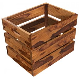 indickynabytek.cz - Koš na noviny Gani 40x30x30 z indického masivu palisandr / sheesham