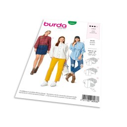 Střih Burda 6263 - Košile, košile s vázačkou, dlouhá košile