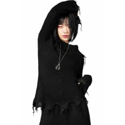 svetr dámský KILLSTAR - Aelfwine Asymmetric - Black - KSRA007466