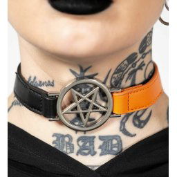 obojek KILLSTAR - Penta Half Choker - Black/Orange - KSRA007081