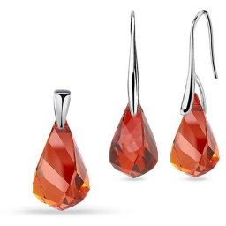Lafira stříbrná sada šperků Helix Red 3201