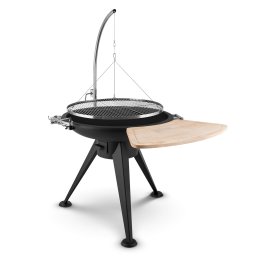 Blumfeldt Delion, závěsný otočný gril, ohniště, Ø 70 cm, dlouhý stojan, lanový pohon, nerezová ocel