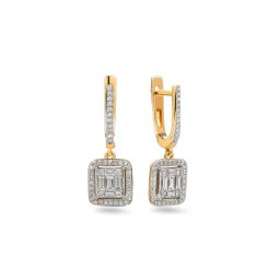 Briliantové náušnice s baguette diamanty 0,760 ct IZBR146N
