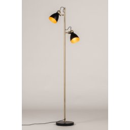 Stojací industriální lampa Black and Gold Marina Industry Due