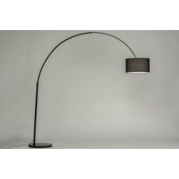 Stojací designová oblouková lampa Dallas Black and Black