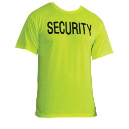 Triko se dvěma nápisy SECURITY krátký rukáv REFLEXNÍ ZELENÁ vel. L