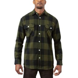 Košile dřevorubecká FLANNEL kostkovaná OLIVE DRAB vel. S
