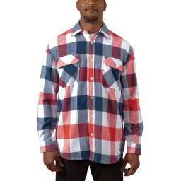 Košile dřevorubecká FLANNEL kostkovaná ČERVENO/BÍLO/MODRÁ vel. S