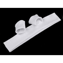 Elastické náplety šíře 7 cm sada (2x rukáv, 1x pás), barva 2 (002) bílá