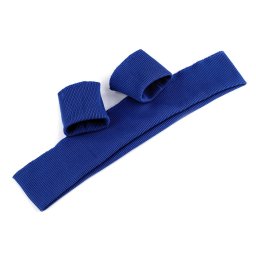 Elastické náplety šíře 7 cm sada (2x rukáv, 1x pás), barva 43 (004) modrá královská