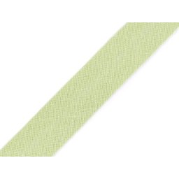 Šikmý proužek bavlněný šíře 14 mm zažehlený, barva 774 151 zelená khaki sv.