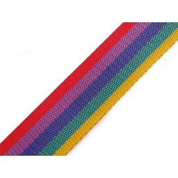 Popruh polypropylenový šíře 40 mm tloušťka 1 mm, barva 90 multikolor