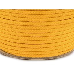 Oděvní šňůra PES Ø4 mm, barva 1408 žlutá žloutková