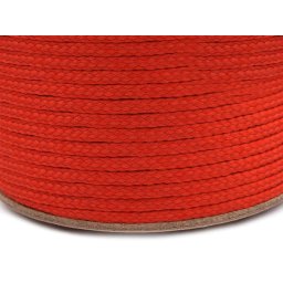 Oděvní šňůra PES Ø4 mm, barva 3119 červená