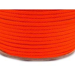 Oděvní šňůra PES Ø4 mm, barva 3157 oranžová reflexní neon