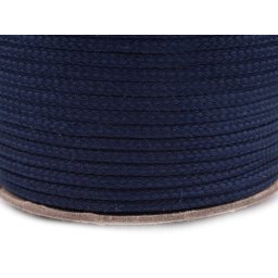 Oděvní šňůra PES Ø4 mm, barva 4830 modrá temná
