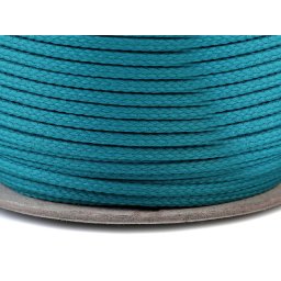 Oděvní šňůra PES Ø4 mm, barva 5277 tyrkys