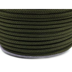 Oděvní šňůra PES Ø4 mm, barva 6507 šedozelená