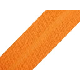 Šikmý proužek bavlněný šíře 20 mm zažehlený, barva 140 550 oranžová ostrá