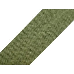 Šikmý proužek bavlněný šíře 30 mm zažehlený, barva 700 472 zelená khaki