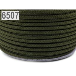 Oděvní šňůra PES Ø2 mm, barva 6507 šedozelená