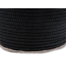 Oděvní šňůra PES Ø2 mm, barva 9001 černá