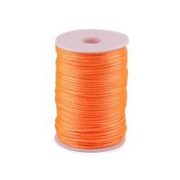 Saténová šňůra Ø2 mm, barva 22 oranžová neon