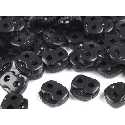 Brzdičky s dvěmi dírkami 15x15 mm malé, barva 1 (332) černá