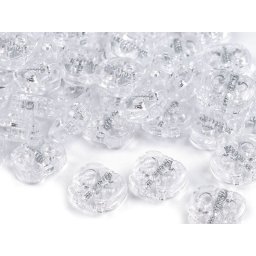 Brzdičky s dvěmi dírkami 15x15 mm malé, barva 3 (430) transparent