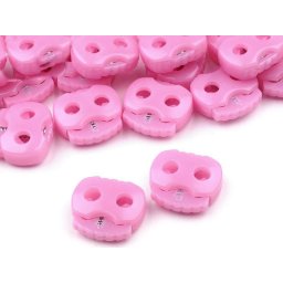 Brzdičky s dvěmi dírkami 15x15 mm malé, barva 4 (138) růžová sv.