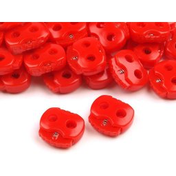 Brzdičky s dvěmi dírkami 15x15 mm malé, barva 6 (148) červená