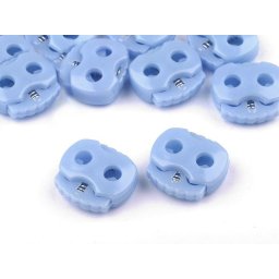Brzdičky s dvěmi dírkami 15x15 mm malé, barva 8 (184) modrá jemná