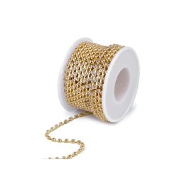 Štrasový prýmek / borta šíře 2,9 mm, barva 1 crystal zlatá