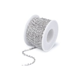 Štrasový prýmek / borta šíře 2,9 mm, barva 2 crystal stříbrná