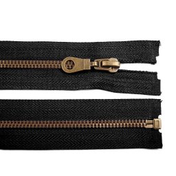 Staromosazný zip No 5 délka 60 cm bundový, barva 322 černá