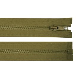 Kostěný zip No 5 délka 55 cm bundový, barva 298 zelená khaki tmavá