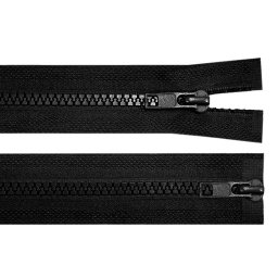Zip kostěný No 5 dělitelný 2 jezdce / dvoucestný 80 cm bundový, barva 322 černá