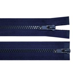 Zip kostěný No 5 dělitelný 2 jezdce / dvoucestný 85 cm bundový, barva 330 modrá tmavá