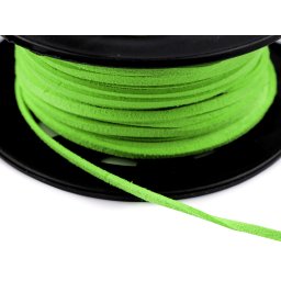 Řemínek imitace kůže šíře 3 mm, barva 17 zelená neon