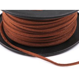 Řemínek imitace kůže šíře 3 mm, barva 19 hnědá