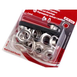 Průchodky s podložkou vnitřní Ø8 mm / vnější Ø18 mm, barva barva nikl