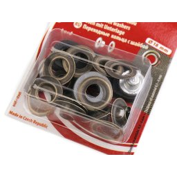Průchodky s podložkou vnitřní Ø8 mm / vnější Ø18 mm, barva staromosaz
