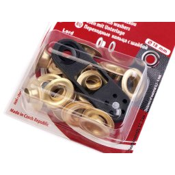 Průchodky s podložkou vnitřní Ø8 mm / vnější Ø18 mm, barva zlatá sv.