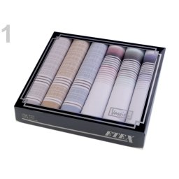 Pánský kapesník / dárková kazeta, barva 1 náhodný mix barev a vzorů světlá