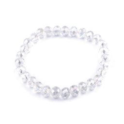 Náramek pružný z broušených korálků, barva 13 (28) crystal AB