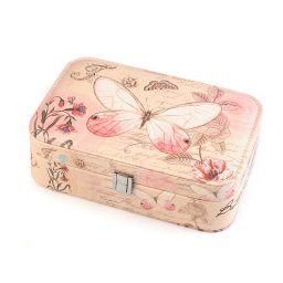 Šperkovnice motýl 7x14x22 cm, barva 1 růžová stř.